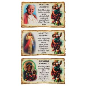 Modlitwa Kierowcy Drewno Duża Prostokąt Jezu Ufam Tobie